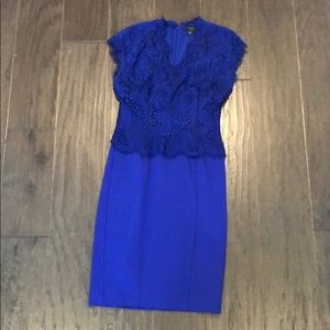 Lace top Ted Baker royal blue dress